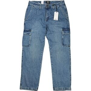WeSC Relaxed Fit Cargo Jeans - NWT Mens Size 34 x 32 Medium‎ Wash - #47441-H6